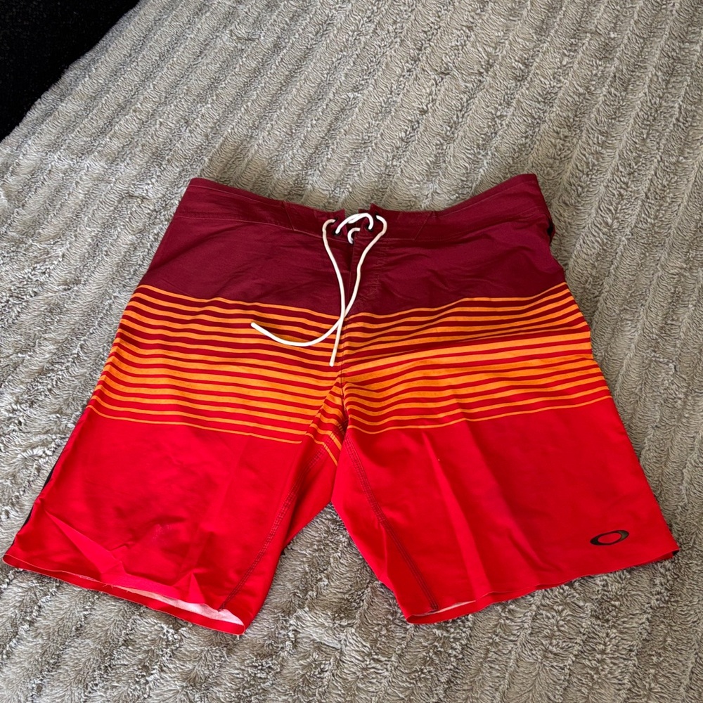 Oakley Red and Orange Board Shorts
